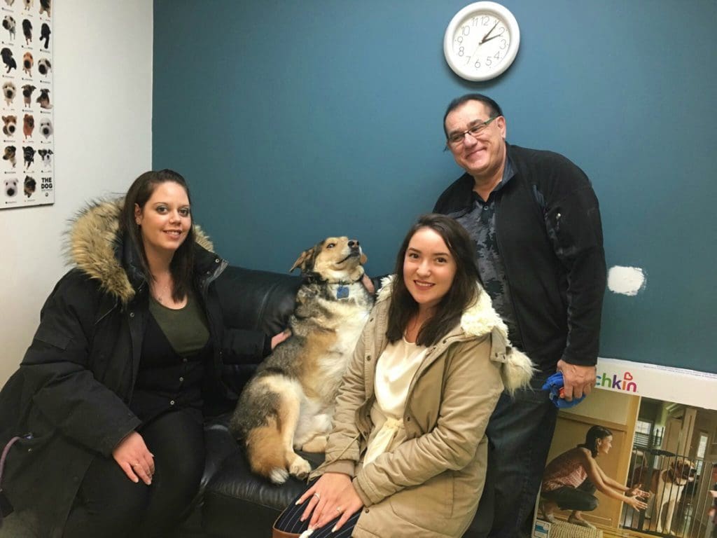 staff members with pet